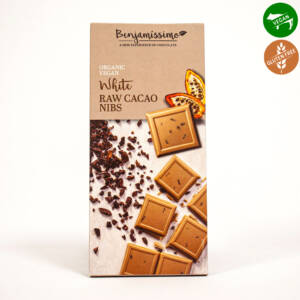 БИО бял шоколад със счукани сурови какаови зърна 70 g, Benjamissimo.jpg