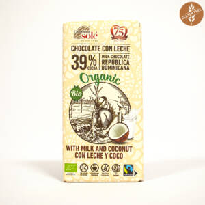 БИО млечен шоколад с кокос 100 g, Chocolates Sole.jpg