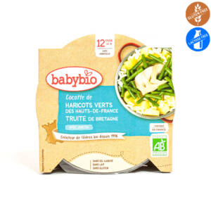 БИО обедно меню - пъстърва и зелен фасул, след 12-ия месец 230 g, Babybio.jpg