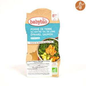 БИО обедно меню - сьомга, картофи и спанак, след 8-ия месец 2х200 g, Babybio.jpg