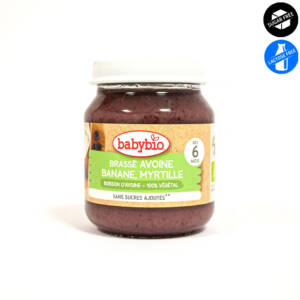 БИО плодово пюре овес, банан и синя боровинка след 6-ия месец 130 глин, Babybio.jpg