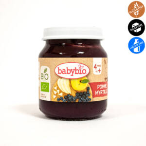 БИО плодово пюре ябълка и синя боровинка след 4-тия месец 130 глин, Babybio.jpg