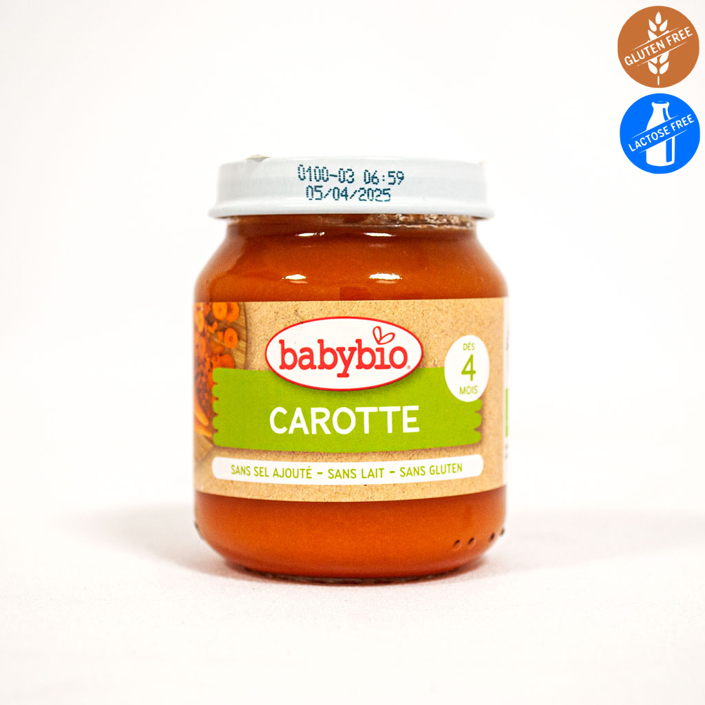 БИО зеленчуково пюре моркови след 4-тия месец 130 g, Babybio.jpg