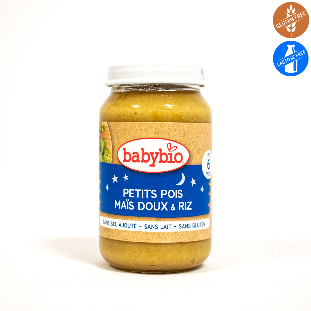 БИО зеленчуково пюре с грах, сладка царевица и ориз след 6-ия месец 200 глин, Babybio.jpg