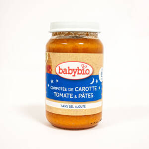БИО зеленчуково пюре с макарони, моркови и домати след 8-мия месец 200 g, Babybio.jpg