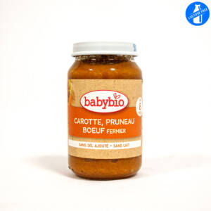 БИО зеленчуково пюре с морков, сини сливи и говеждо месо след 8-мия месец 200 g, Babybio.jpg