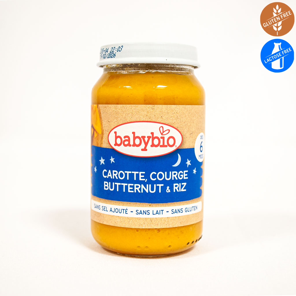 БИО зеленчуково пюре с морков, тиква и oриз след 6-ия месец 200 g, Babybio.jpg