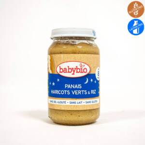 БИО зеленчуково пюре с пащърнак, зелен фасул и oриз след 8-мия месец 200 g, Babybio.jpg
