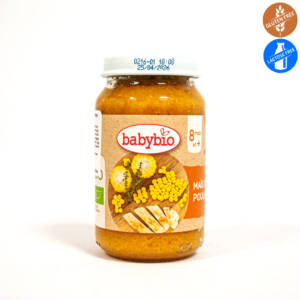 БИО зеленчуково пюре с пилешко месо и царевица след 8-мия месец 200 g, Babybio.jpg