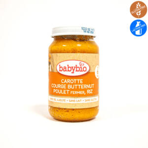 БИО зеленчуково пюре с пилешко месо, ориз и тиква след 6-ия месец 200 g, Babybio.jpg