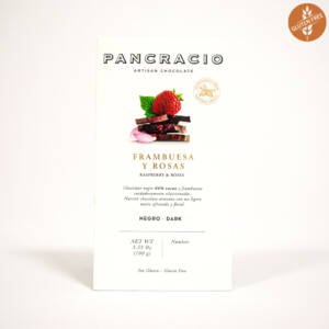 Черен шоколад с малини и роза, 100 g, Pancracio.jpg