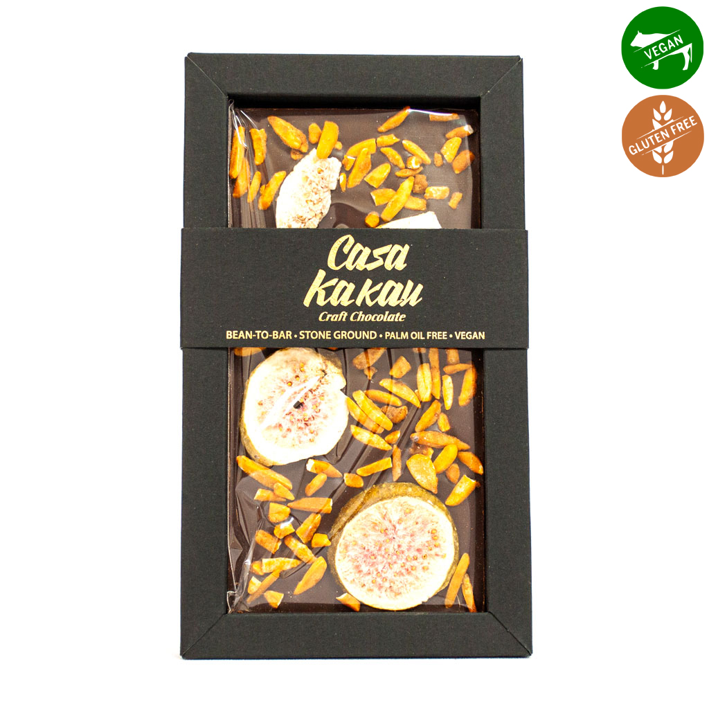 Занаятчийски шоколад със смокиня и кармелизиран бадем 80 g, Casa Kakau.jpg